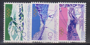 Лихтенштейн, 1979, Олимпиада 1980 Зима,Горы, 3 марки